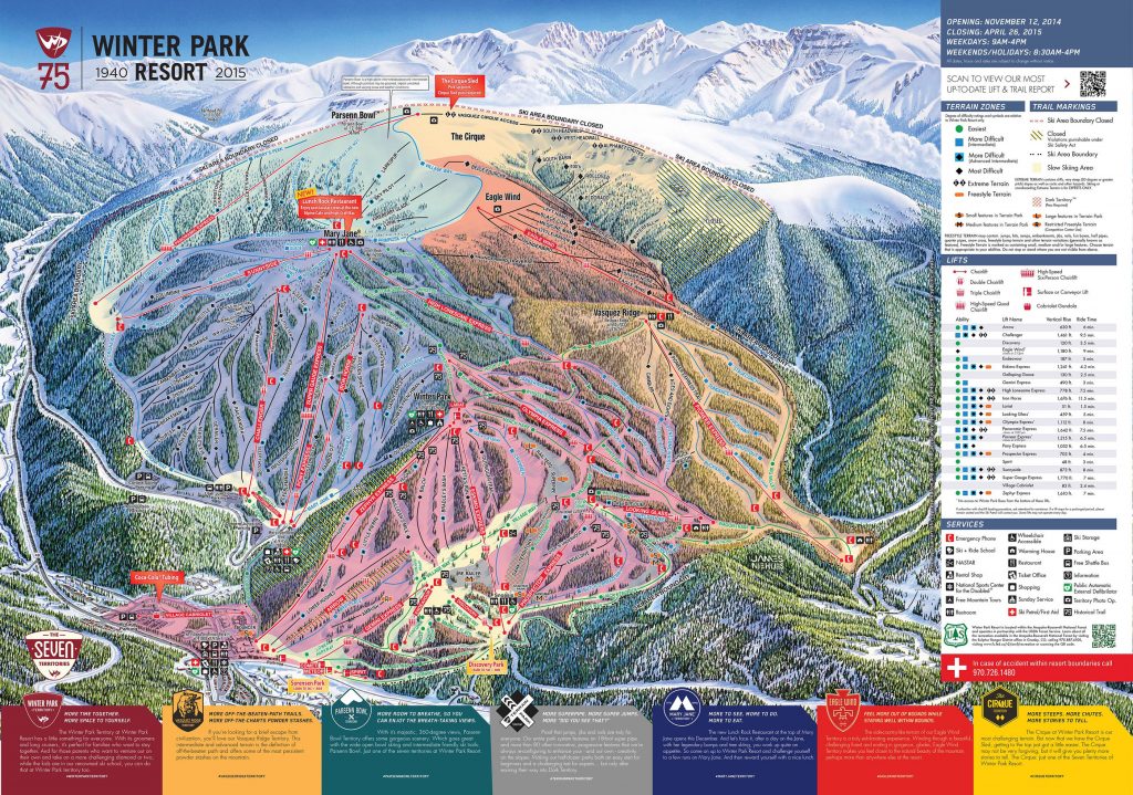 Winter Park Trail Map 2016/17