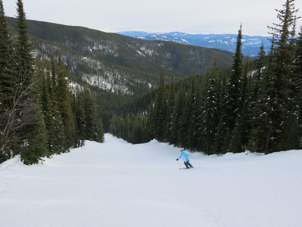 Amazing steep groomers on the backside at Silver Star, February 2017