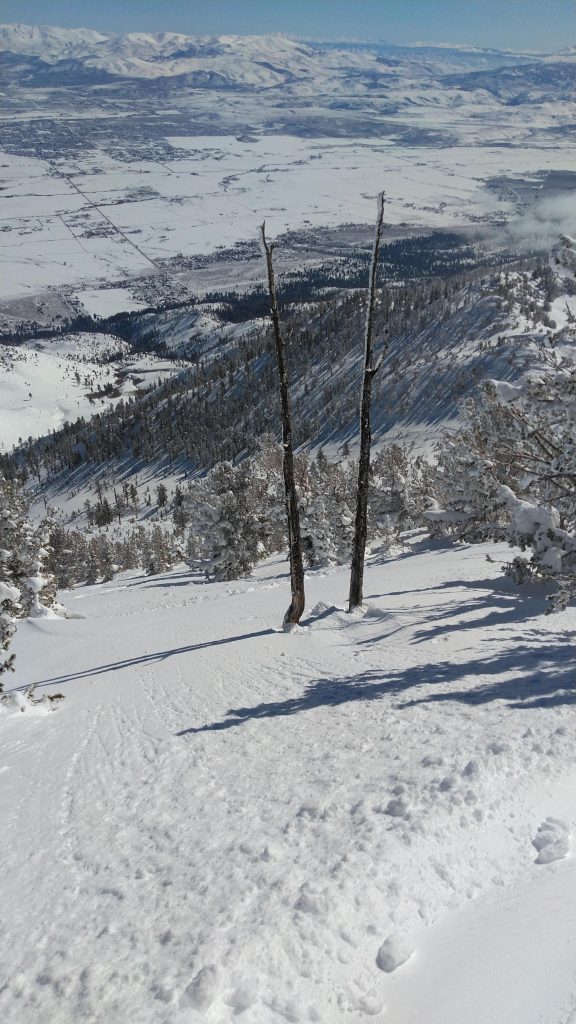 Upper part of the Minden Mile at Heavenly, February 2019