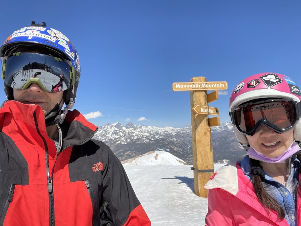 The highest lift served skiing in California is at Mammoth, May 2021
