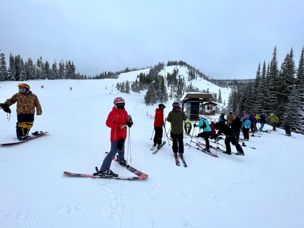 Powder day morning frenzy at Lost Trail Powder Mountain - January 2022