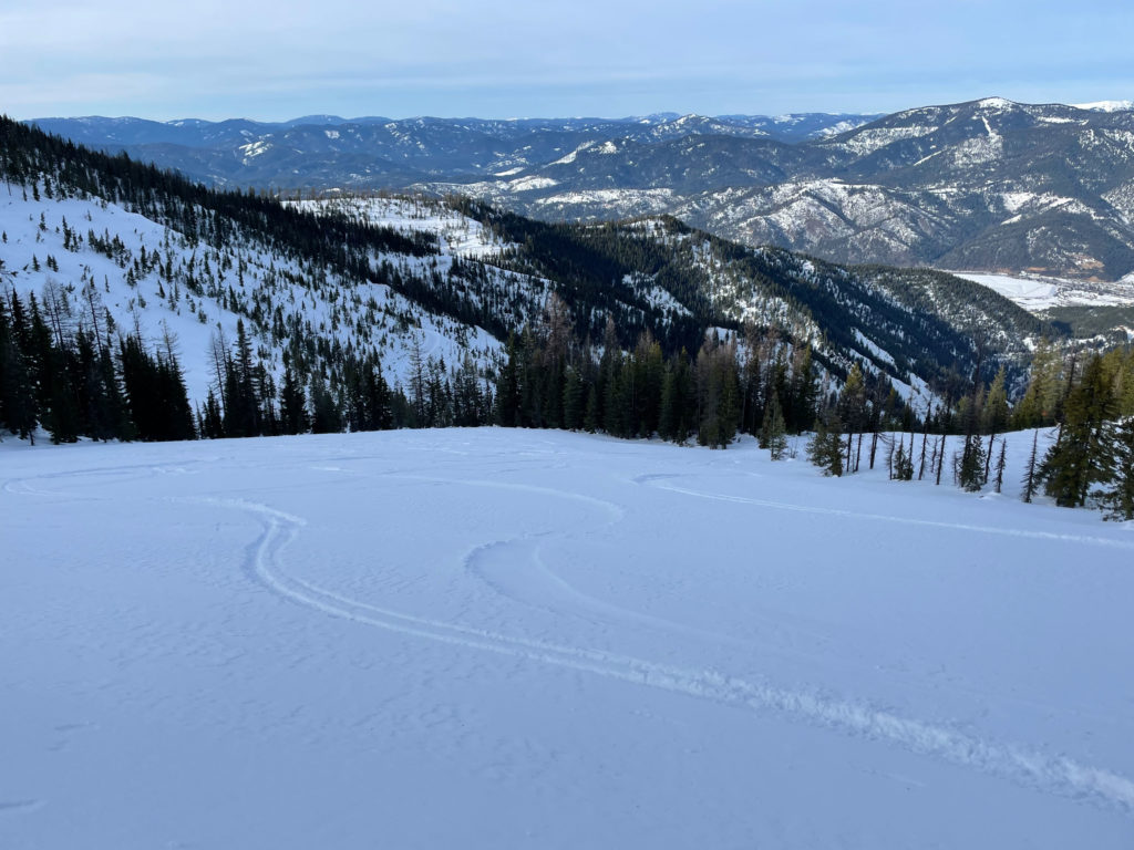 Backside of Wardner Peak at Silver Mountain, January 2022