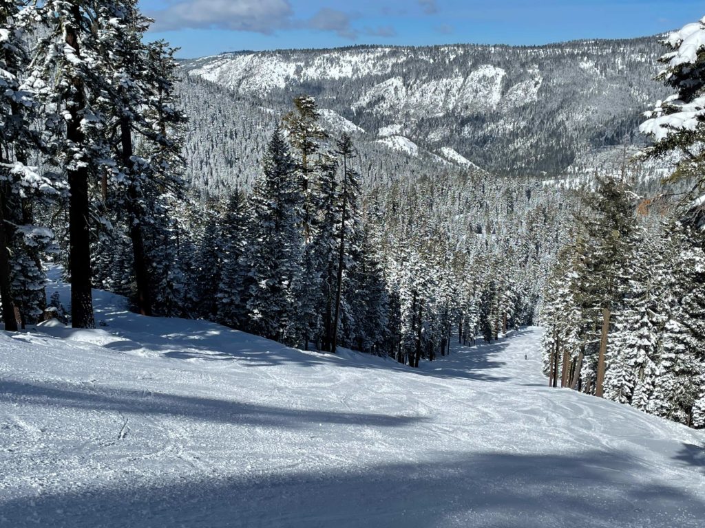 Horsetail in West Bowl at Sierra-at-Tahoe, February 2021