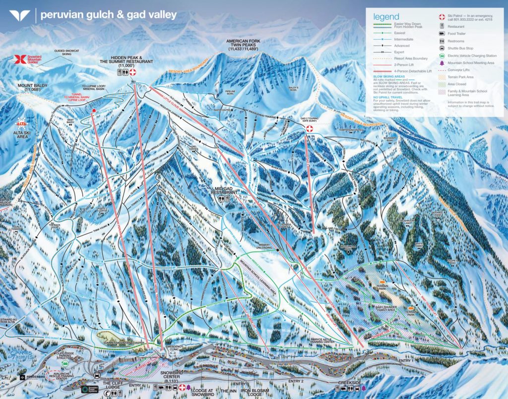 Snowbird trail map 21/22