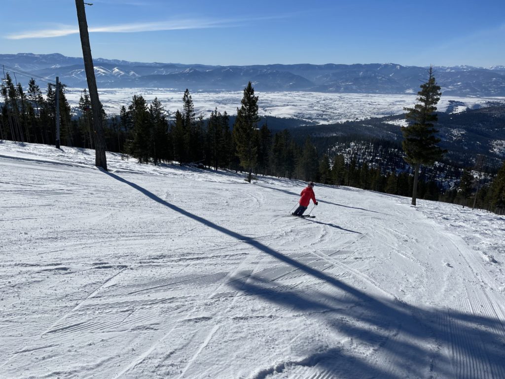 Snow Park terrain at Montana Snowbowl, January 2022