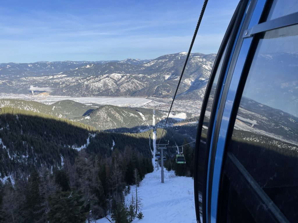 Gondola ride up to Silver Mountain, January 2022