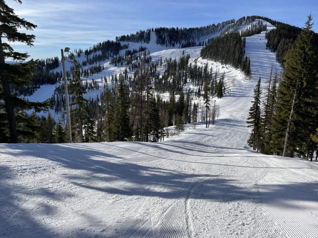 View of Silver Mountain from the top of the Gondola, January 2022