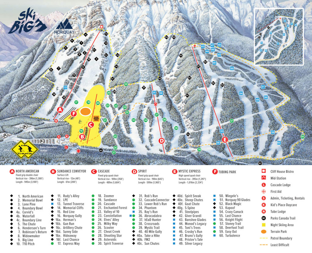 Banff Norquay trail map 21/22