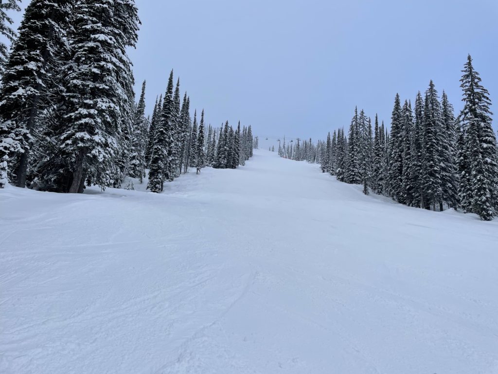 Summit Chair groomer at Whitewater, BC - January 2023