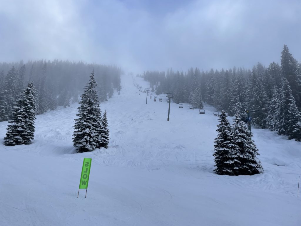 Glory Chair lift line at Whitewater, BC - January 2023