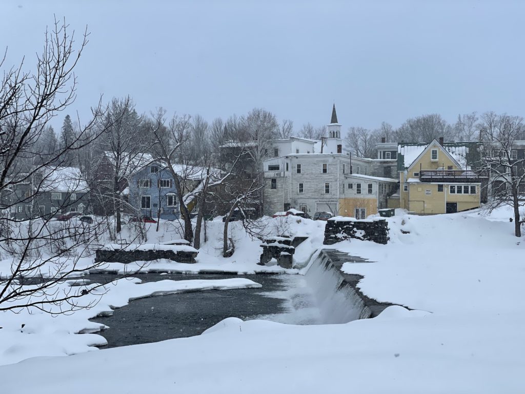 The charming town of Kingfield, Maine - close to Sugarloaf, March 2023