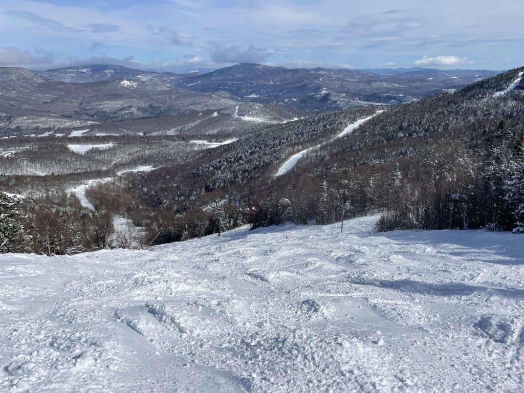 Soft bumpy snow pretty much everywhere at Sunday River, March 2023