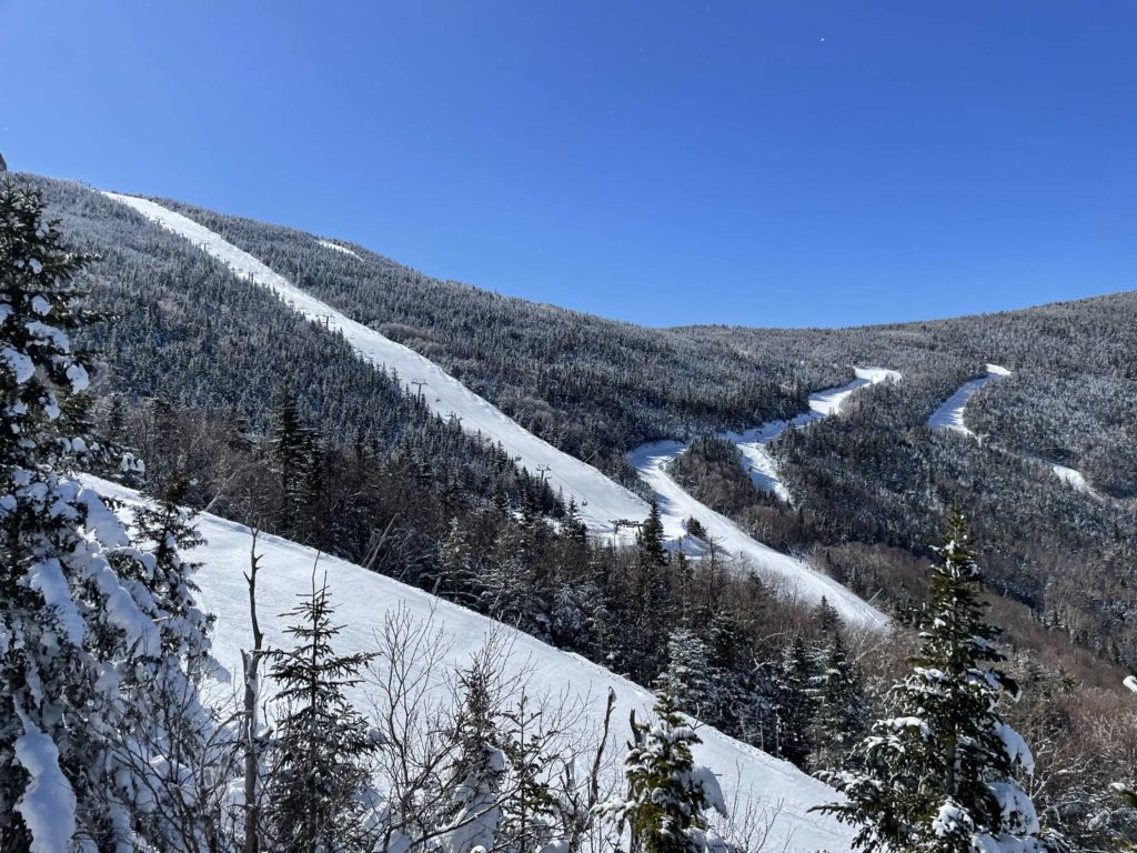 Upper Cannon Mountain view from the Peabody Express, March 2023
