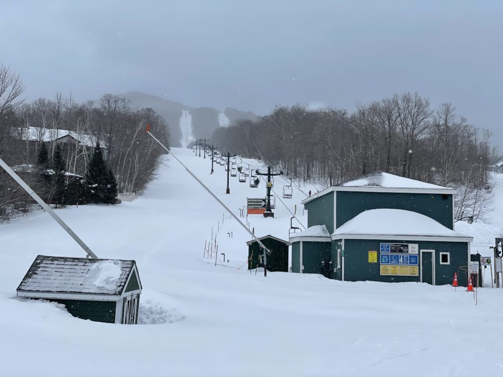 The Village lift at Smugglers' Notch, March 2023