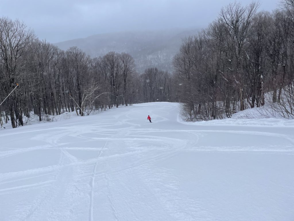 Nice conditions at the top of Morse Mountain at Smugglers' Notch, March 2023