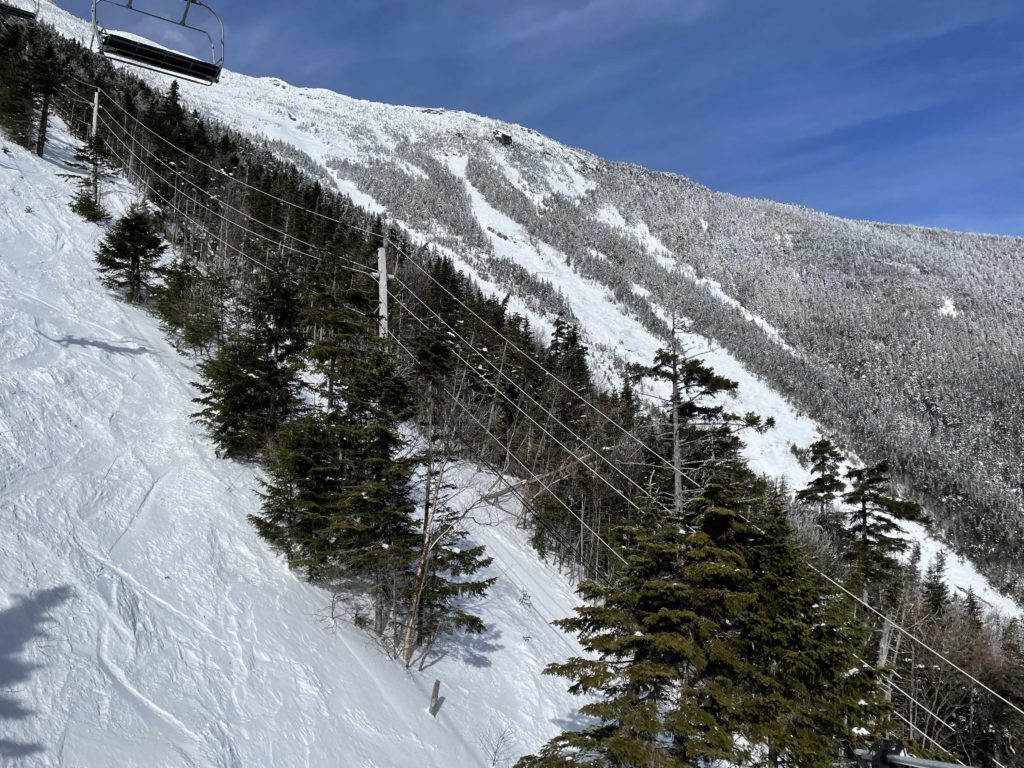 View of The Slides at Whiteface from the Summit Quad - March 2023