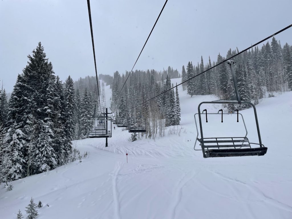 The Sunrise chair at Solitude, February 2024