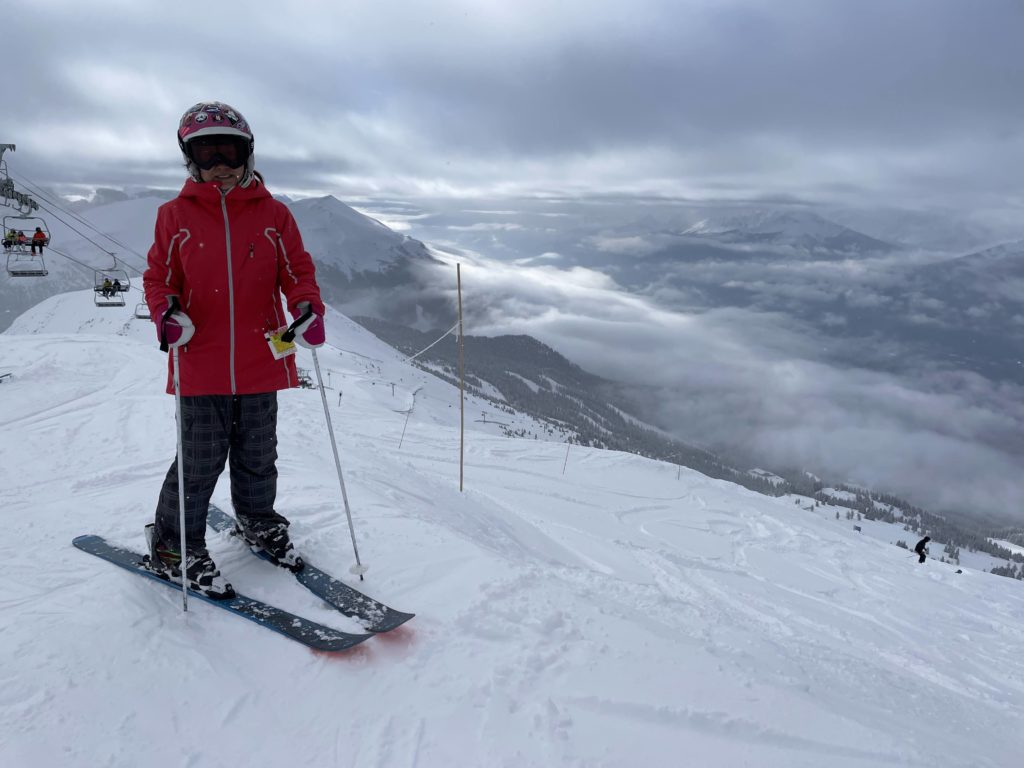Enjoying the views from the top of the Summit chair at Lake Louise, March 2024