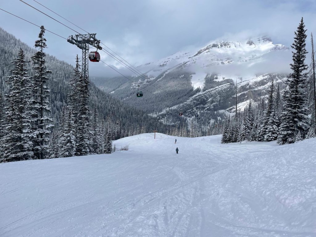 5KM run down to the gondola base at Banff Sunshine Village, March 2024