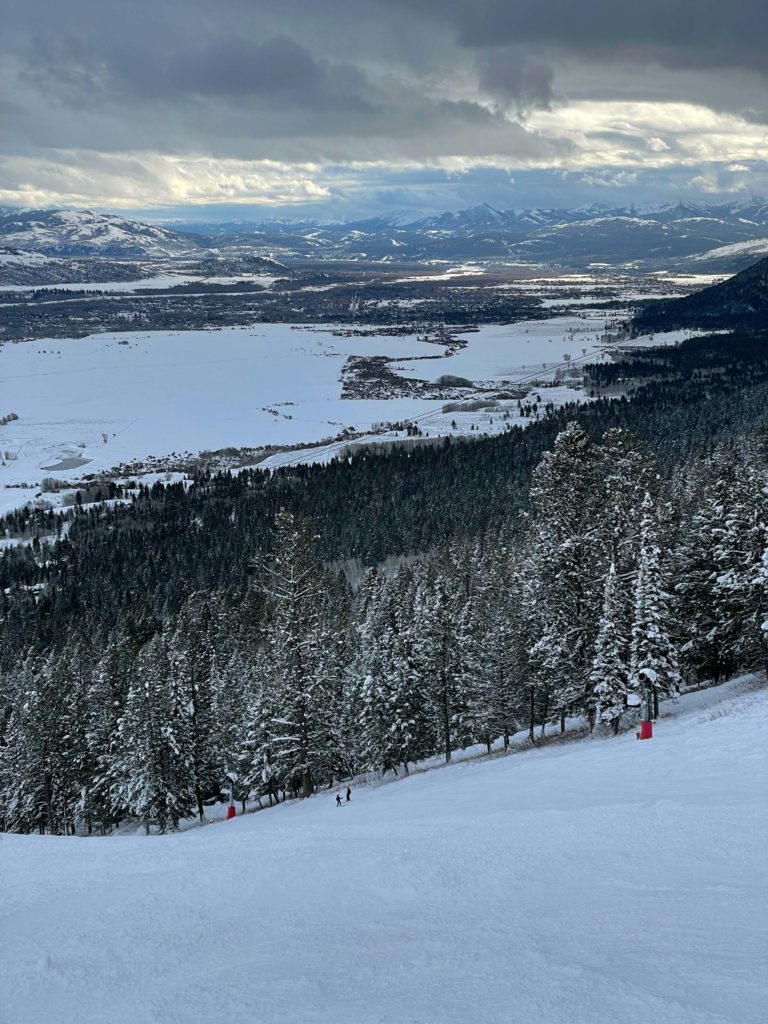 View to the west from lower Gros Ventre at Jackson Hole, December 2024