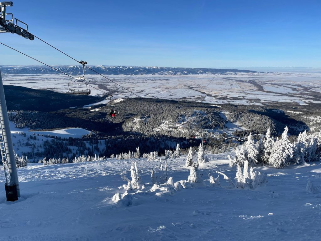 Top of the Dreamcatcher lift at Grand Targhee, December 2024