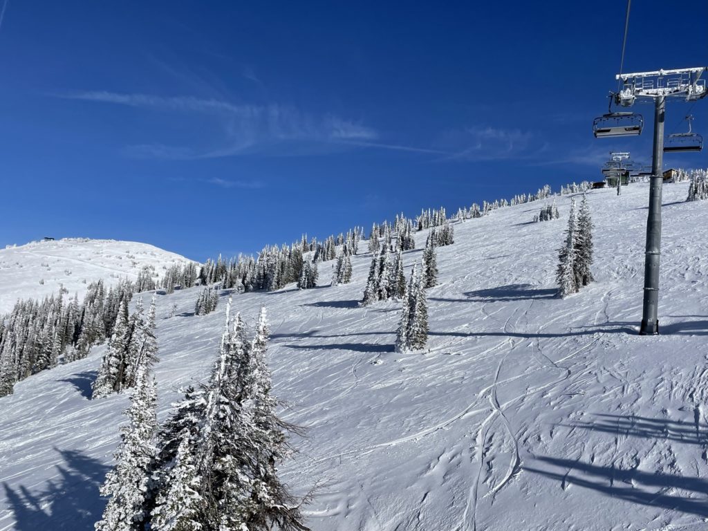 Terrain near the top of the Colter lift at Grand Targhee, December 2024