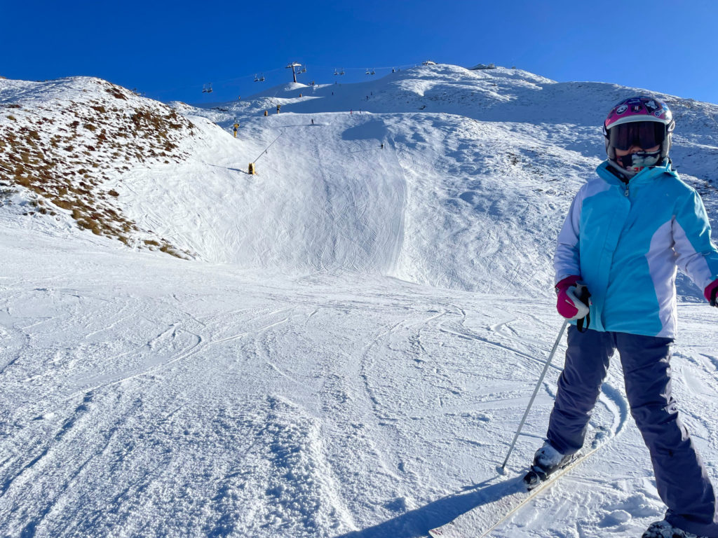 Coronet Peak NZ has some nice steep groomers, August 2025