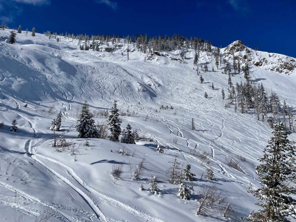 Western Grizzly bowl at Bear Valley, April 2025